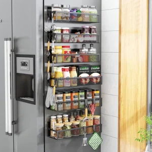 Magnetic Spice Rack for Refrigerator, 6 Pack Magnetic Shelf, Fridge