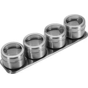 Westmark Spice Rack, 5 pieces, With 4 stainless steel jars, ø 6.5 cm, Volume app